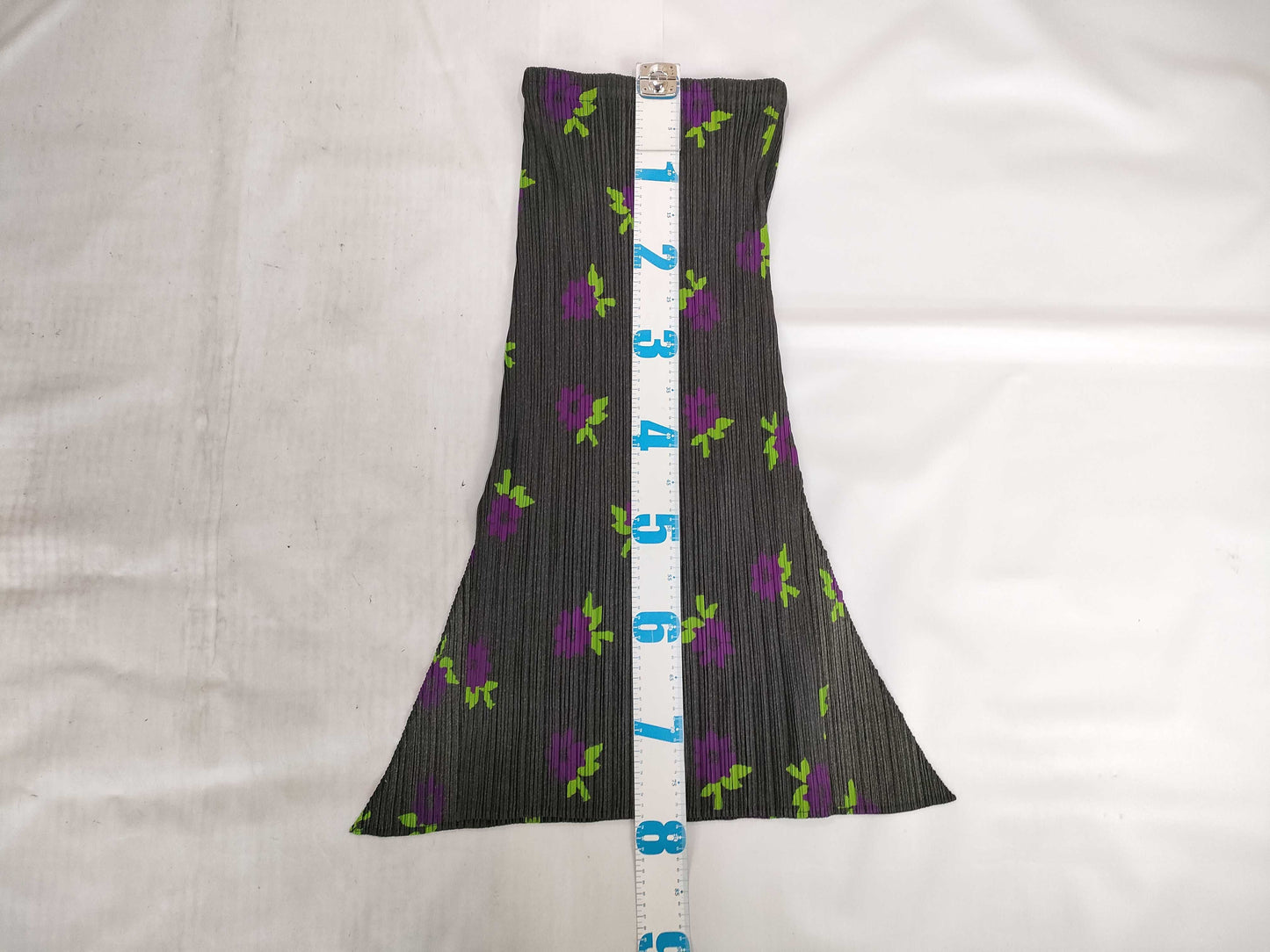 ISSEY MIYAKE Pleats Please Slit Skirt DGY/ PU Floral Print Skirt