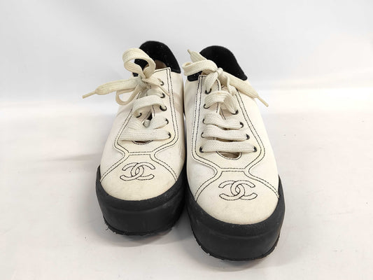 CHANEL Coco Mark Canvas Sneakers