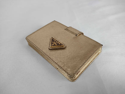 PRADA Saffiano Leather Card Case with Triangle Logo, Card Case, Pass Case, Business Card Case