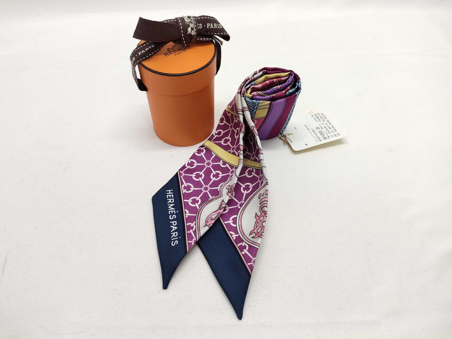 HERMES Twilly Pink Scarf with Tag