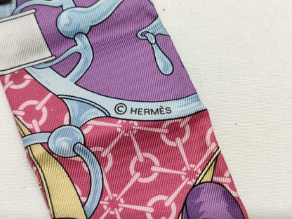 HERMES Twilly Pink Scarf with Tag