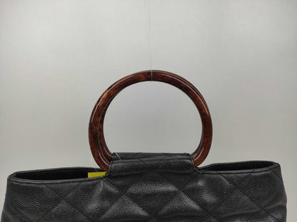 CHANEL Caviar Skin Tortoiseshell/Matelasse Handbag