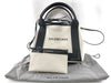BALENCIAGA Canvas White x Black Handbag
