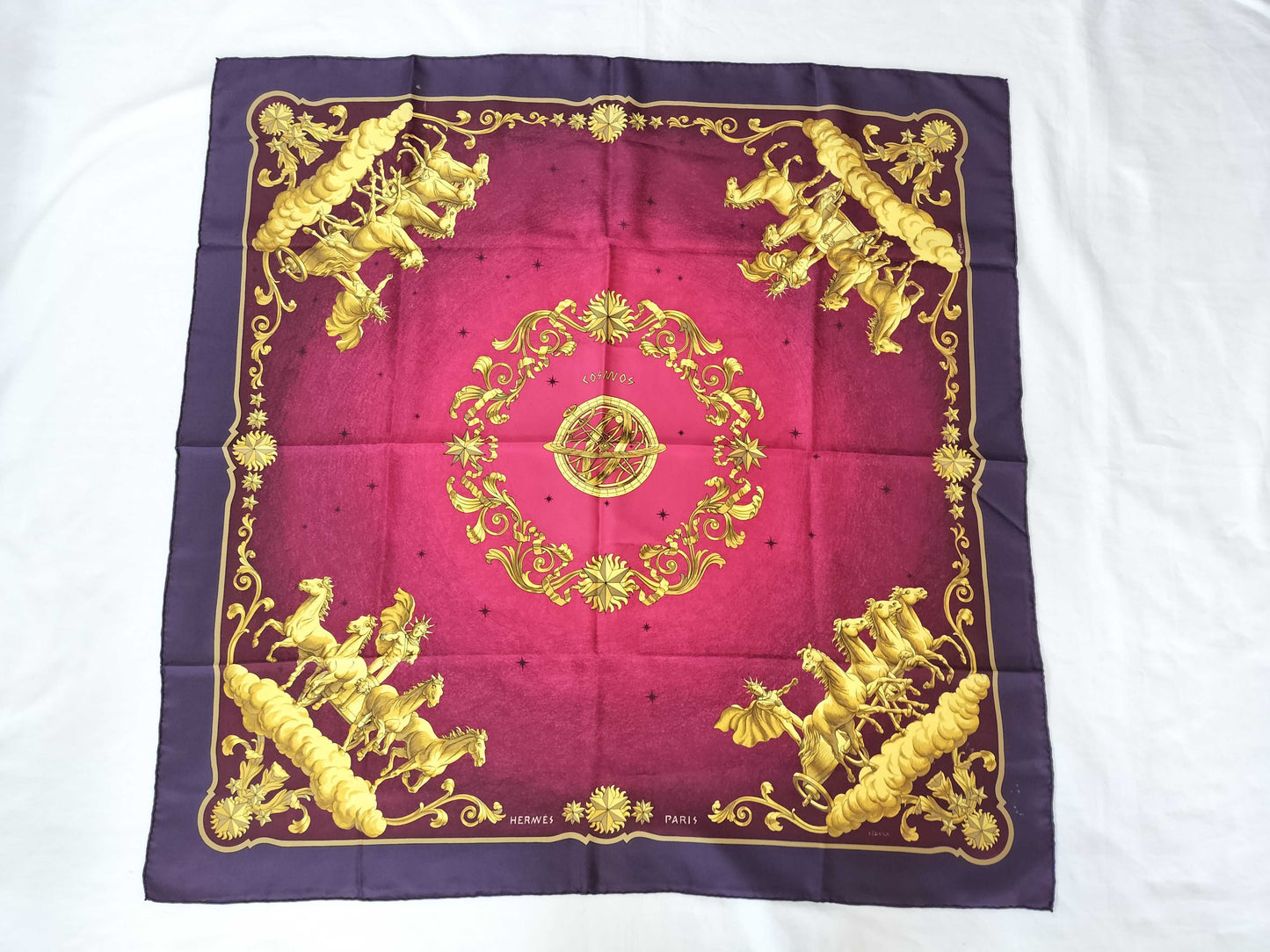 HERMES Carre Carre 90 COSMOS scarf with missing tag