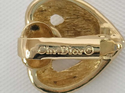 Dior Heart CD Logo Gold Color Earrings