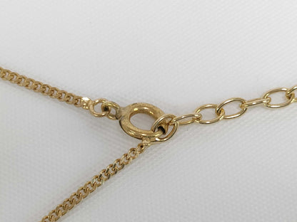 Dior logo plate gold color necklace