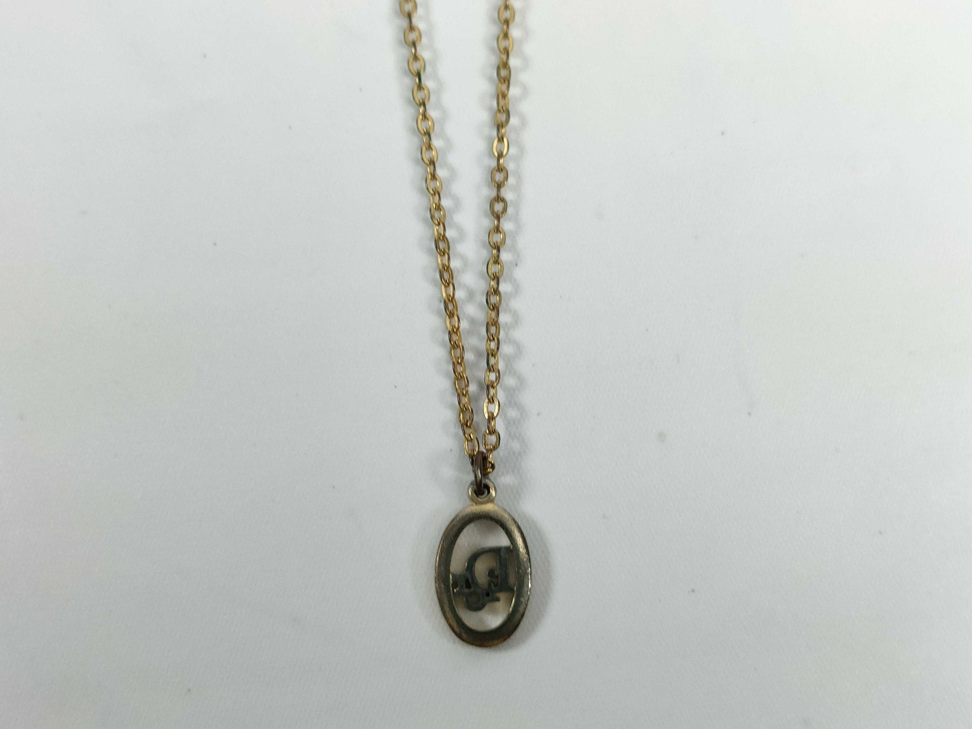 Dior logo gold necklace