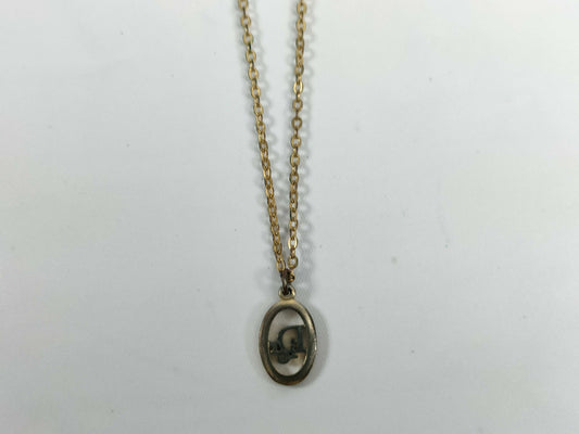 Dior logo gold necklace