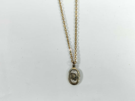 Dior logo gold necklace