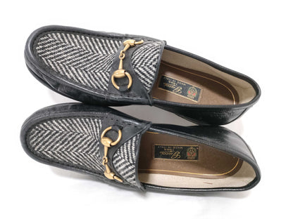 GUCCI Jackie hardware tweed loafers
