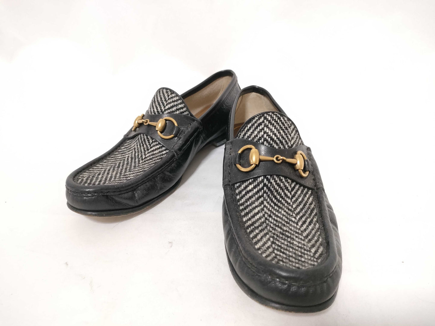 GUCCI Jackie hardware tweed loafers