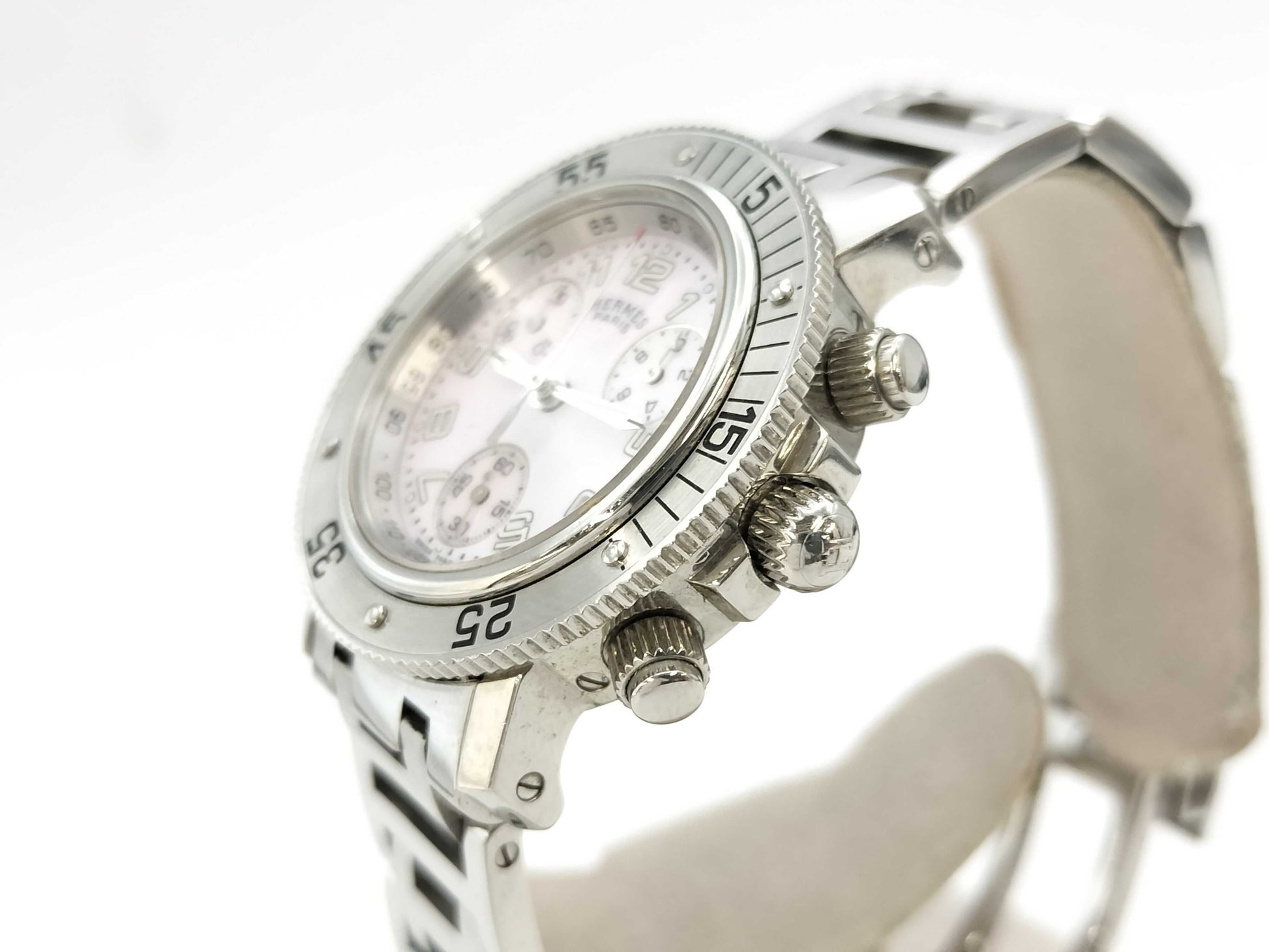 HERMES CL2.310 2533602 Shell Dial Quartz Boys' Watch