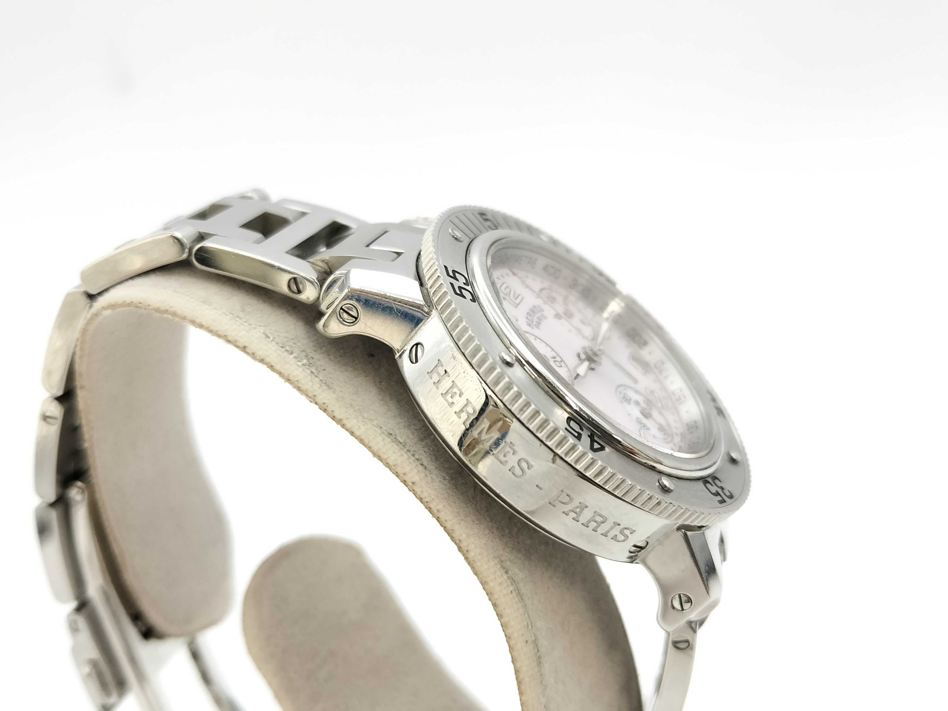 HERMES CL2.310 2533602 Shell Dial Quartz Boys' Watch