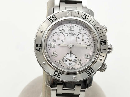 HERMES CL2.310 2533602 Shell Dial Quartz Boys' Watch