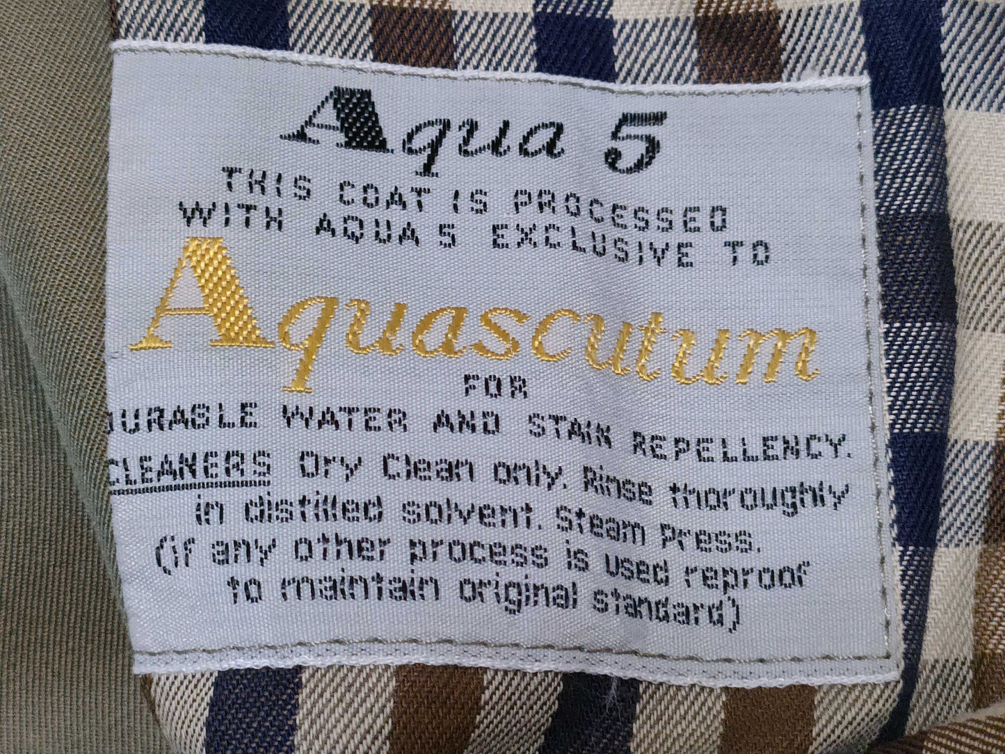 Aquascutum Check Green Coat