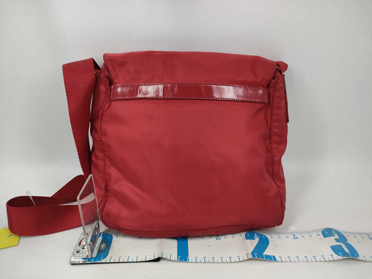 PRADA Nylon Shoulder Bag Red