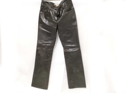 CELINE Leather Pants with Metal Plates and Mildew