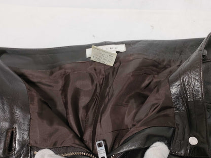 CELINE Leather Pants with Metal Plates and Mildew