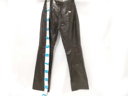 CELINE Leather Pants with Metal Plates and Mildew