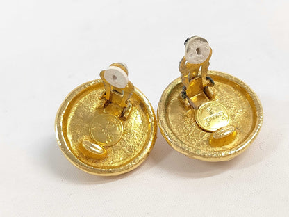 CHANEL F Pearl Earrings