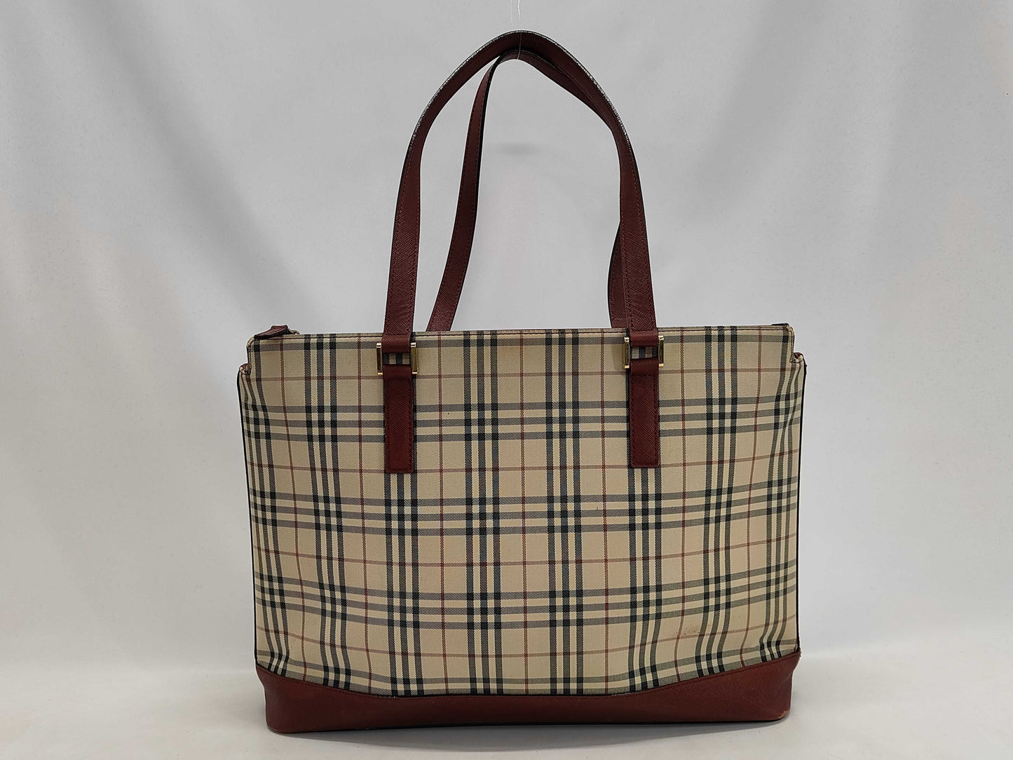 BURBERRY Nova Check Tote Bag Saffiano Tote Bag