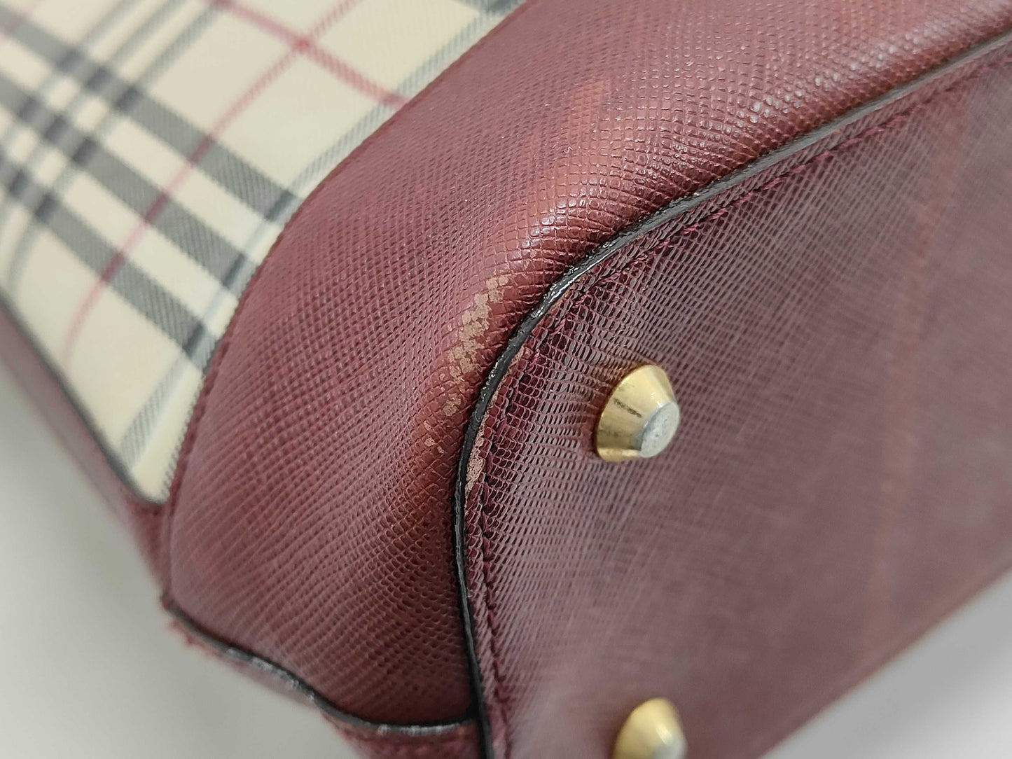 BURBERRY Nova Check Tote Bag Saffiano Tote Bag