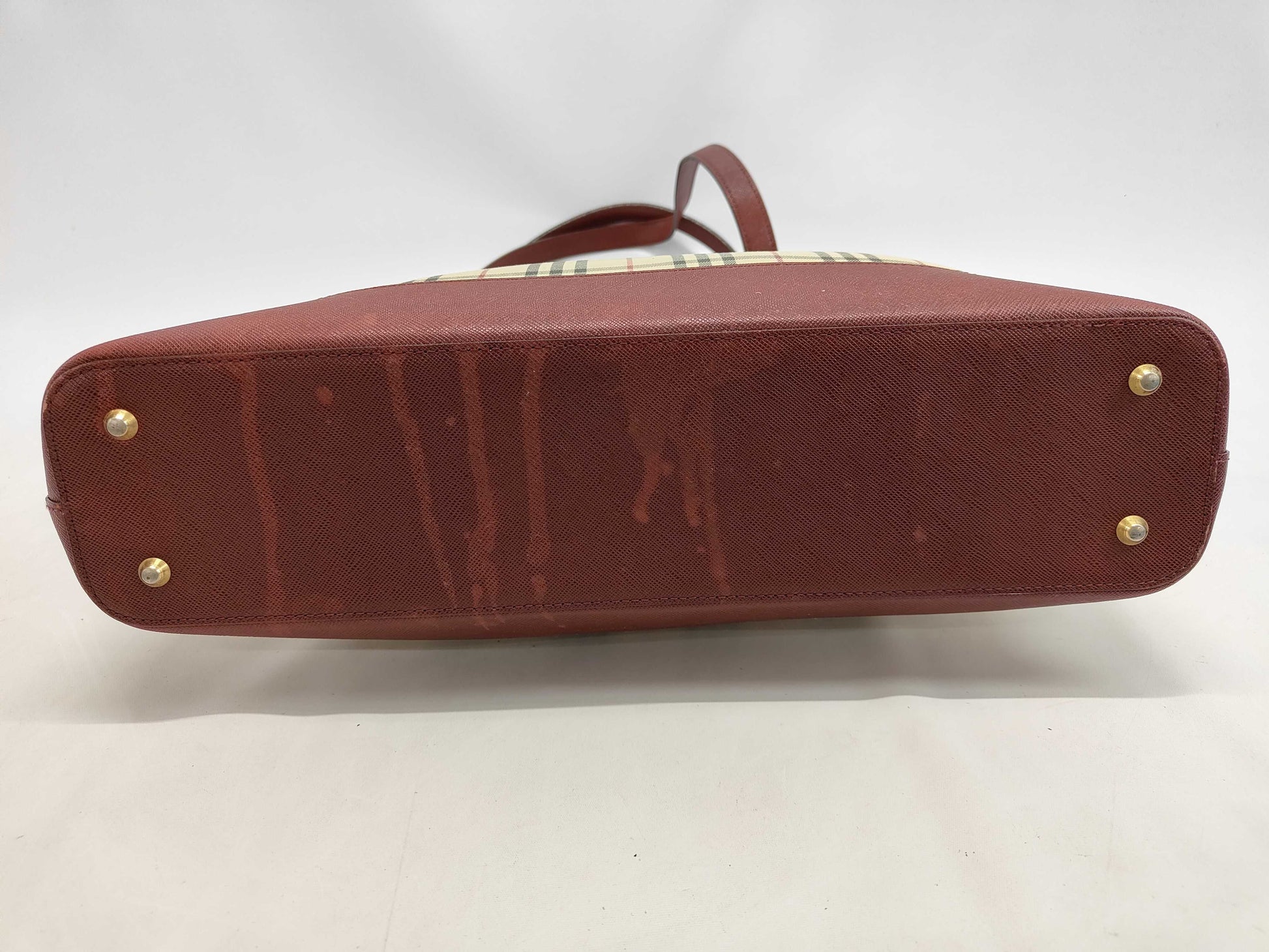 BURBERRY Nova Check Tote Bag Saffiano Tote Bag