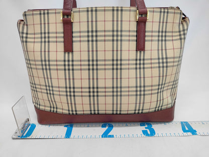 BURBERRY Nova Check Tote Bag Saffiano Tote Bag
