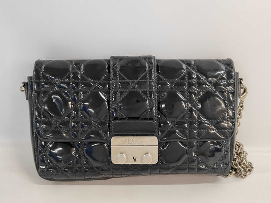 Dior Trotter Lady Dior Chain Wallet Enamel Cannage Shoulder Bag