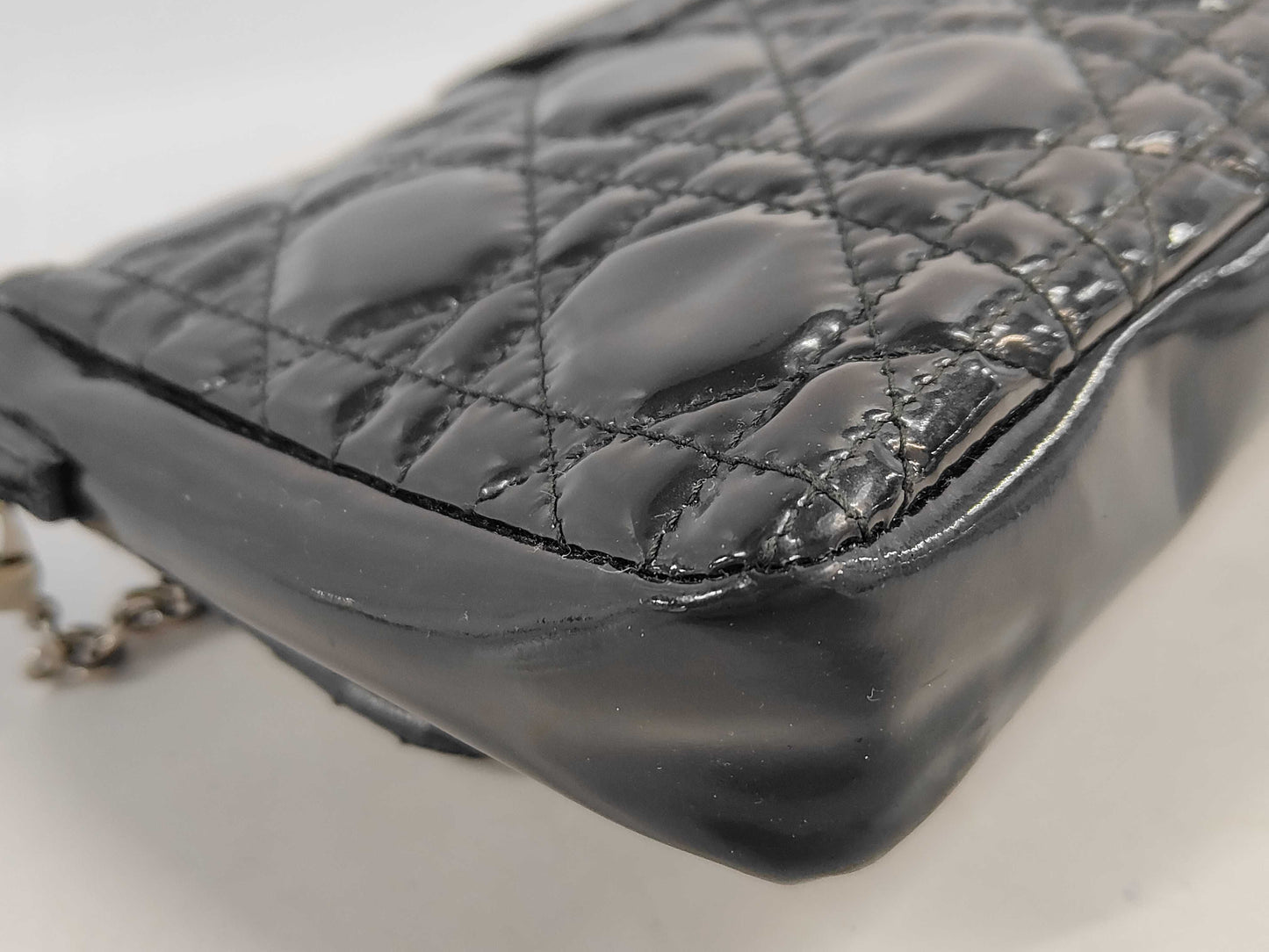 Dior Trotter Lady Dior Chain Wallet Enamel Cannage Shoulder Bag