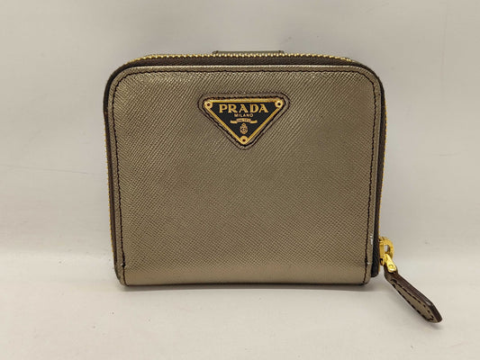PRADA Compact Wallet Gold Wallet