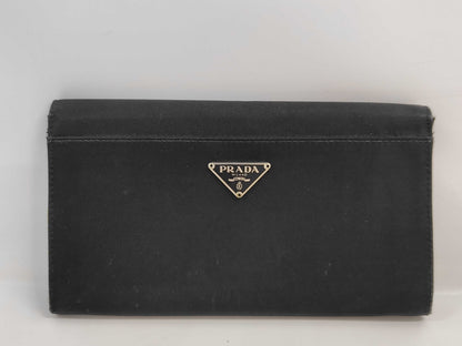 PRADA Nylon Triangle Logo Long Wallet