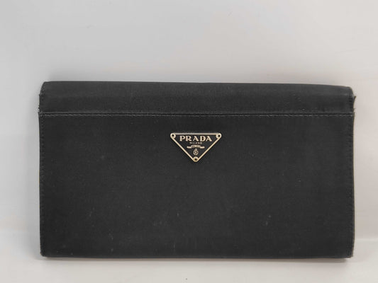 PRADA Nylon Triangle Logo Long Wallet