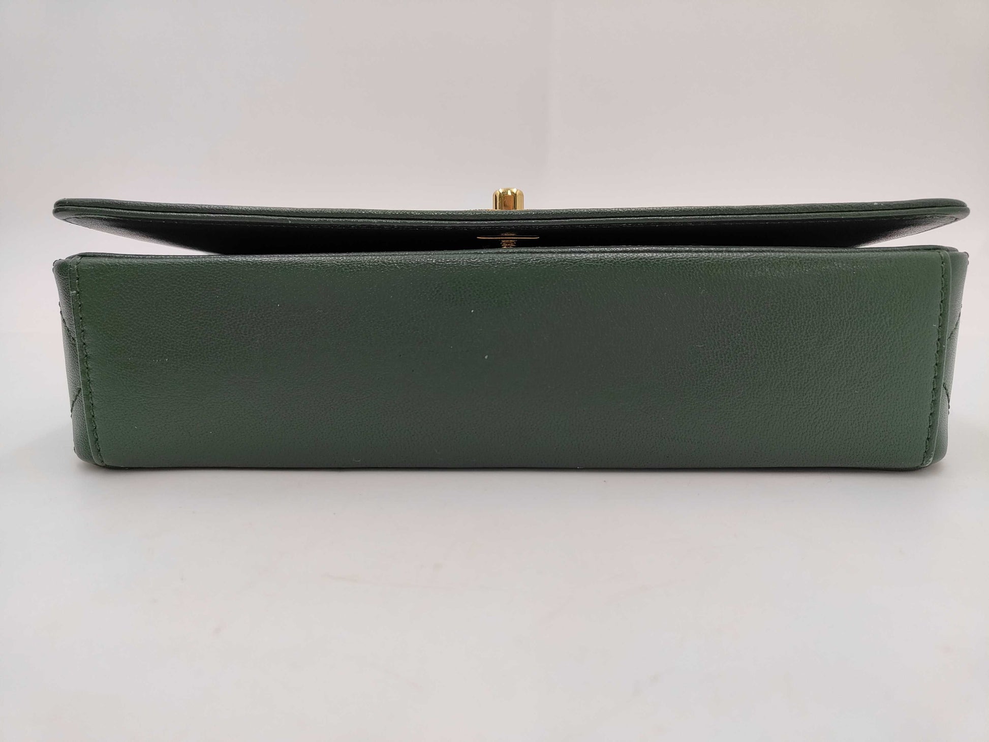CHANEL Lambskin Mademoiselle Green Shoulder Bag