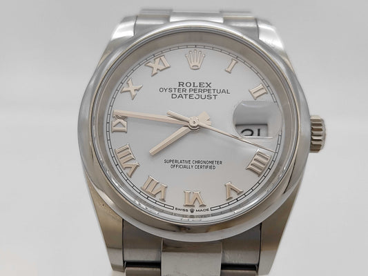 ROLEX 126200 184G13V3 White Roman Oyster Men's Watch