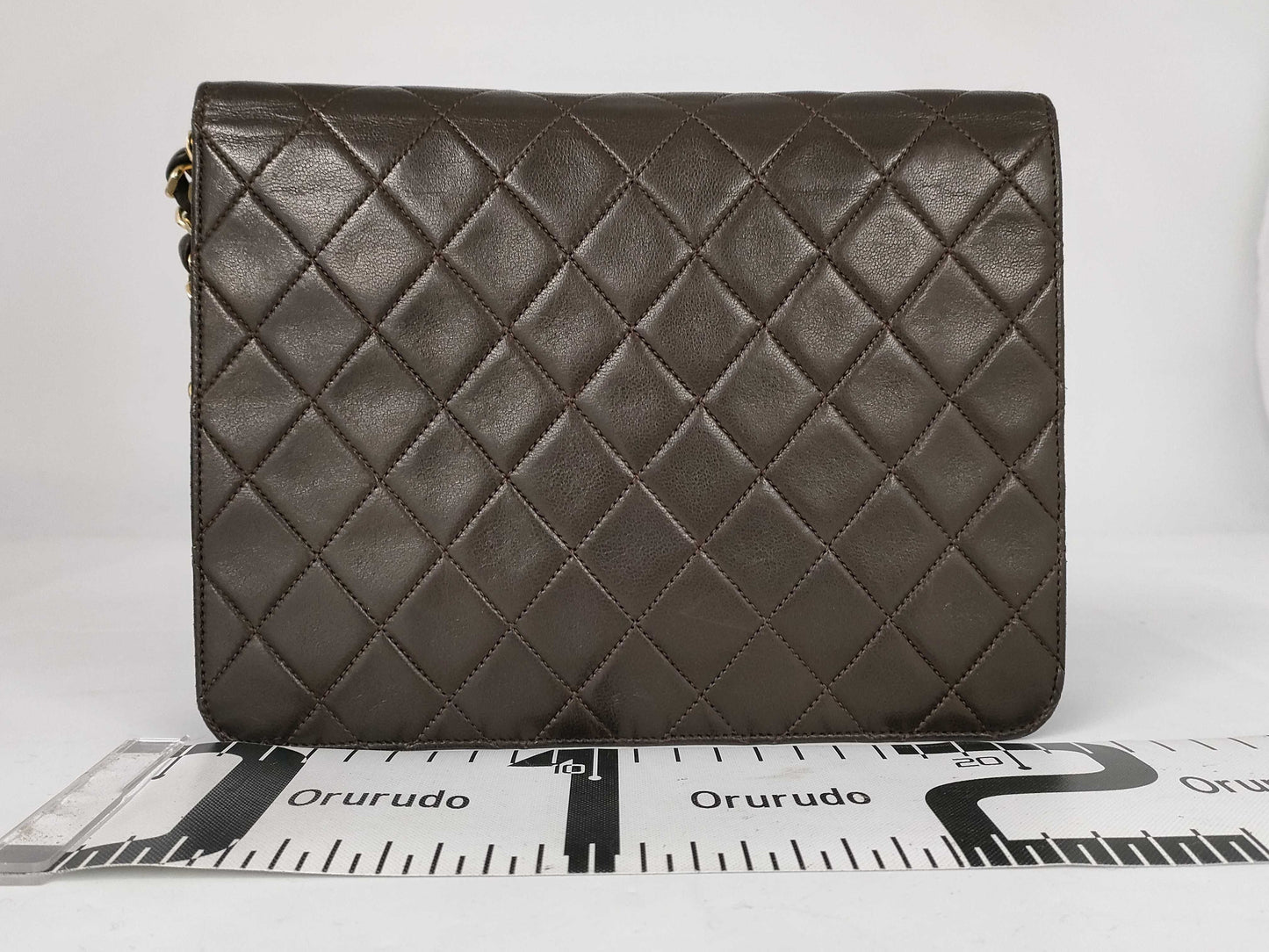 CHANEL Pushlock Lamb Brown GP Shoulder Bag