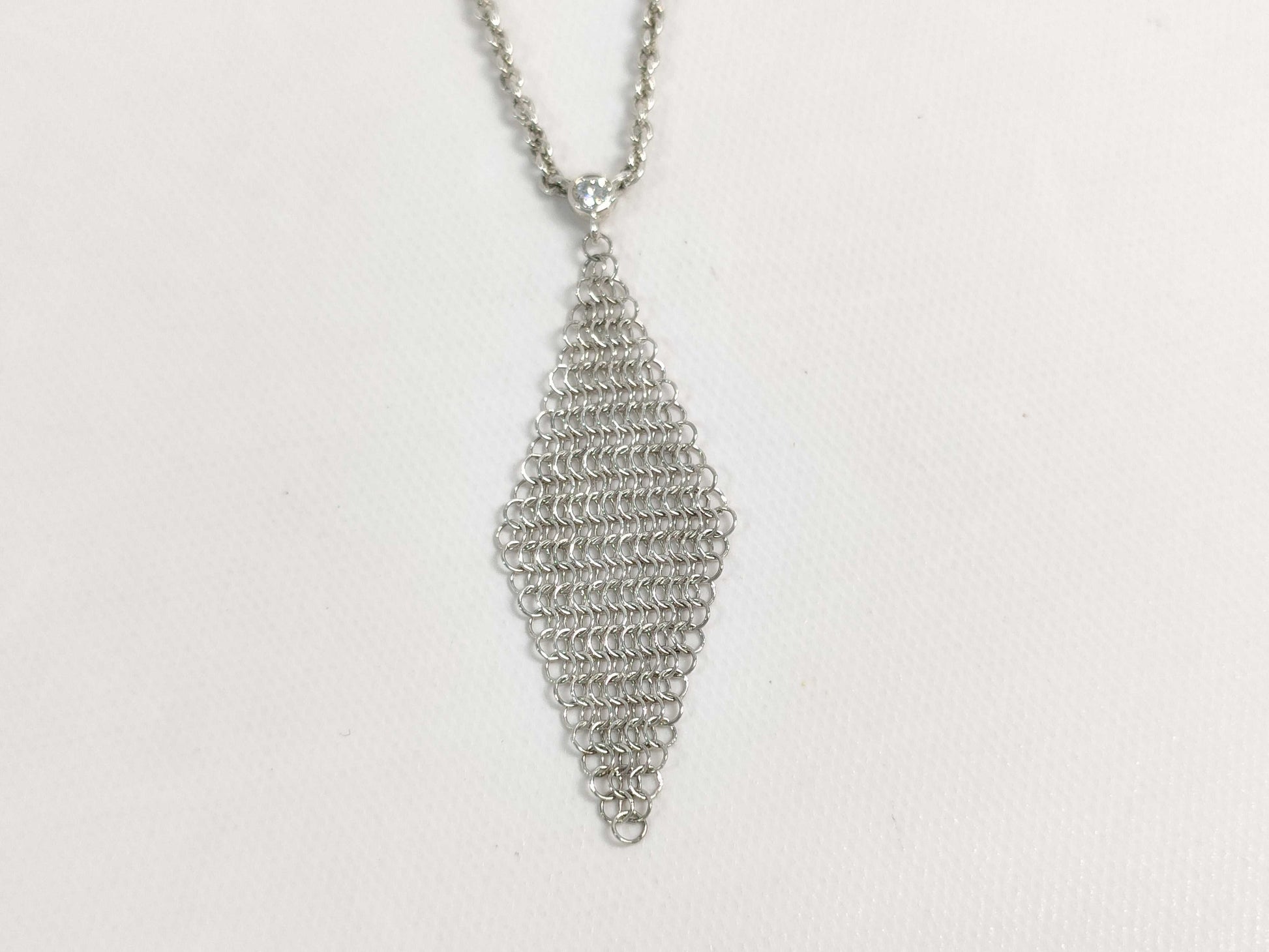 Tiffany & Co. Mesh Pendant Necklace with Diamond, 1 piece, Ag925 Necklace