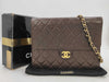 CHANEL Pushlock Lamb Brown GP Shoulder Bag