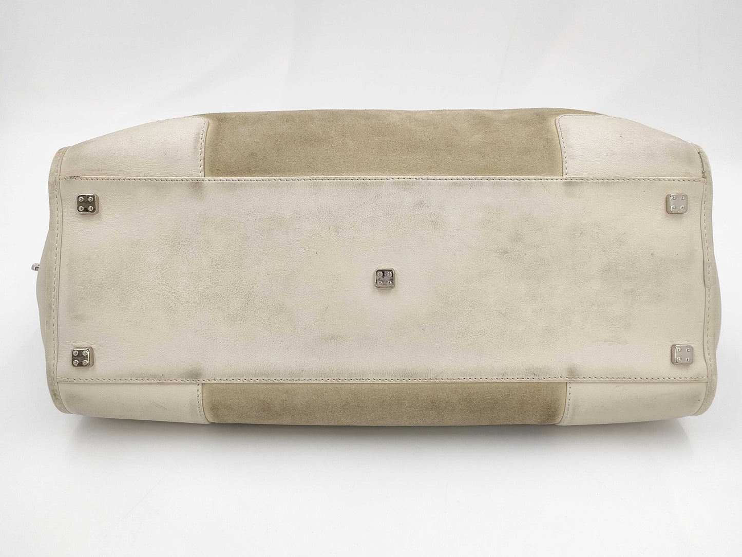 LOEWE Amazona 36 Anagram Suede Handbag with Padlock, Two Keys, and Crochet Detail